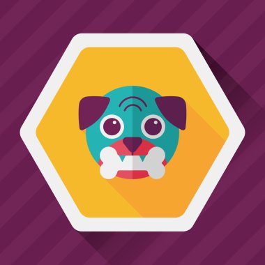 Uzun Gölge, eps10 ile evde beslenen hayvan köpek düz simgesi