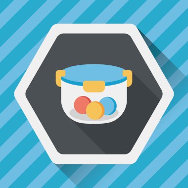 kapsayıcı düz simgesi uzun gölge, eps1 ile koruma mutfak eşyaları