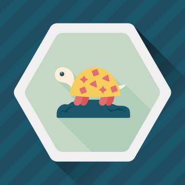 Evde beslenen hayvan kaplumbağa uzun gölge, eps10 düz simgesiyle