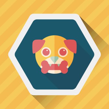 Uzun Gölge, eps10 ile evde beslenen hayvan köpek düz simgesi