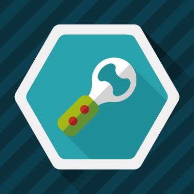 Uzun Gölge, eps10 mutfak eşyaları tirbuşon düz simgesiyle