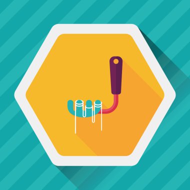 Uzun Gölge, eps10 ile mutfak eşyaları spagetti kaşığı düz simgesi