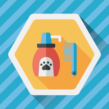 Uzun Gölge, eps10 ile evde beslenen hayvan şampuan düz simgesi