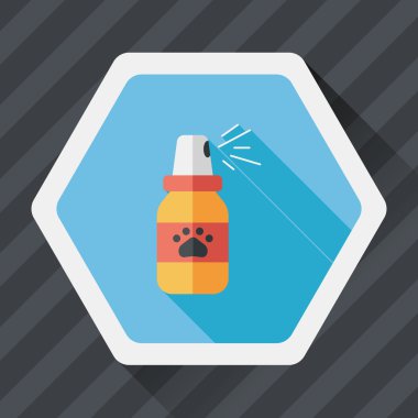 Uzun Gölge, eps10 ile evde beslenen hayvan pire spreyleri düz simgesi