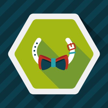 Uzun Gölge, eps10 ile evde beslenen hayvan köpek zincirleri düz simgesi