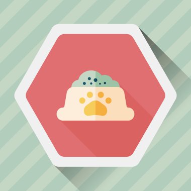 Uzun Gölge, eps10 ile evde beslenen hayvan köpek gıda düz simgesi