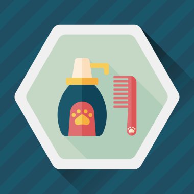 Uzun Gölge, eps10 ile evde beslenen hayvan şampuan düz simgesi