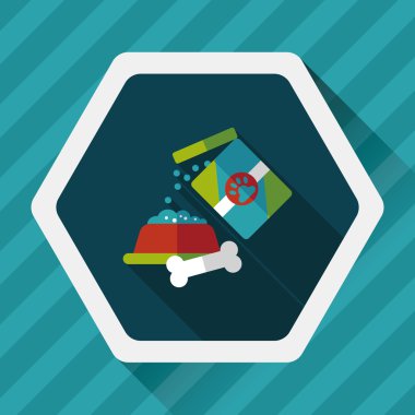 Uzun Gölge, eps10 ile evde beslenen hayvan köpek gıda düz simgesi