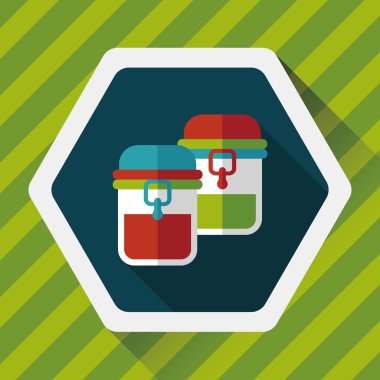 kapsayıcı düz simgesi uzun gölge, eps1 ile koruma mutfak eşyaları