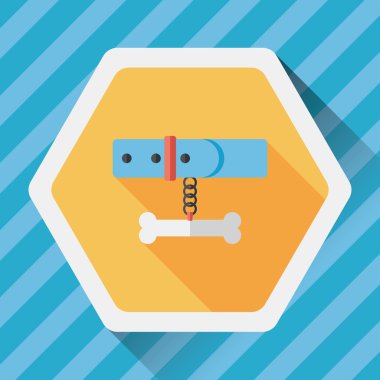 Uzun Gölge, eps10 ile evde beslenen hayvan köpek zincirleri düz simgesi