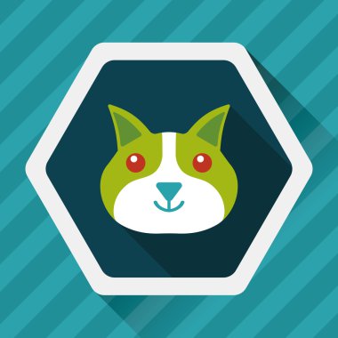 Uzun Gölge, eps10 ile evde beslenen hayvan kedi düz simgesi