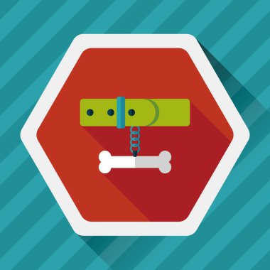 Uzun Gölge, eps10 ile evde beslenen hayvan köpek zincirleri düz simgesi