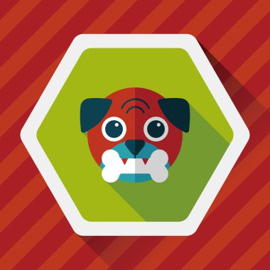 Uzun Gölge, eps10 ile evde beslenen hayvan köpek düz simgesi