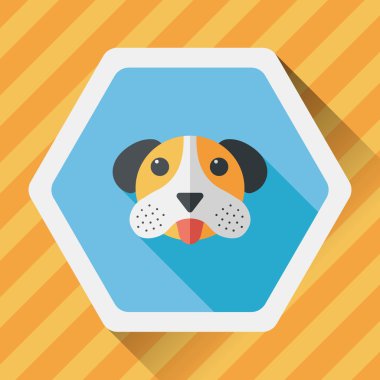 Uzun Gölge, eps10 ile evde beslenen hayvan köpek düz simgesi