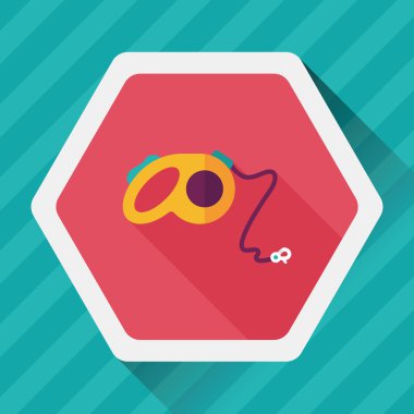 Evcil köpek uzun gölgeli düz simge, eps10