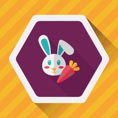 Uzun Gölge, eps10 ile evde beslenen hayvan tavşan düz simgesi