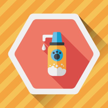 Uzun Gölge, eps10 ile evde beslenen hayvan şampuan düz simgesi