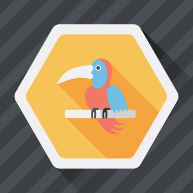 Uzun Gölge, eps10 ile evde beslenen hayvan papağan düz simgesi