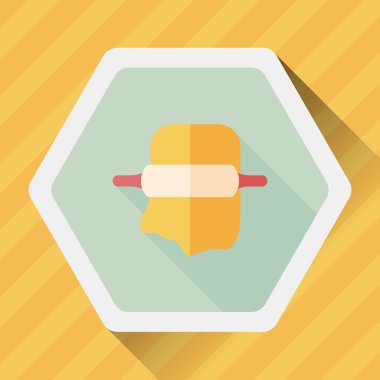 Uzun Gölge, eps10 ile mutfak eşyaları oklava düz simgesi