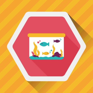 Uzun Gölge, eps10 ile evde beslenen hayvan balık düz simgesi