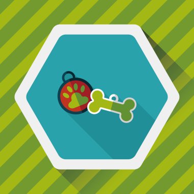 Uzun Gölge, eps10 ile evde beslenen hayvan etiketi düz simgesi