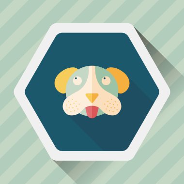 Uzun Gölge, eps10 ile evde beslenen hayvan köpek düz simgesi