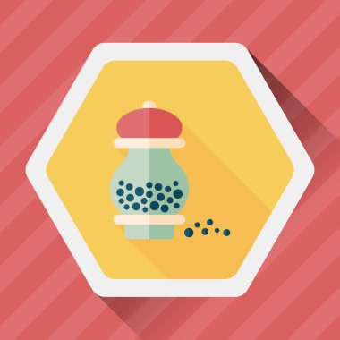 Uzun Gölge, eps10 ile mutfak eşyaları biber şişe düz simgesi