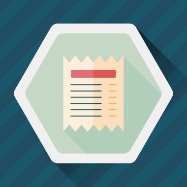 Uzun Gölge, eps10 ile alışveriş kredi kartı fatura düz simgesi