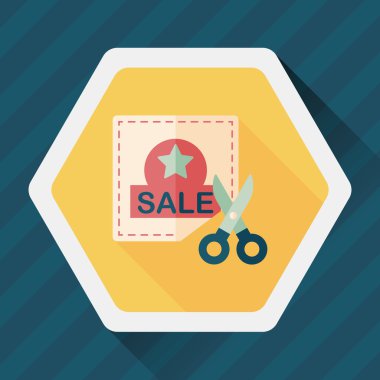 Uzun Gölge, eps10 ile alışveriş Satılık kupon düz simgesi