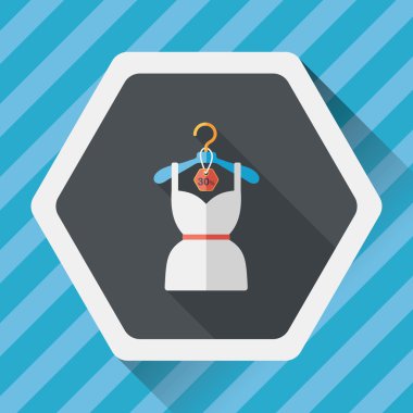 Uzun gölgeli düz elbise ikonu, eps10