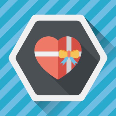 Uzun Gölge, eps10 Sevgililer günü hediyesi düz simgesiyle