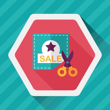 Uzun Gölge, eps10 ile alışveriş Satılık kupon düz simgesi