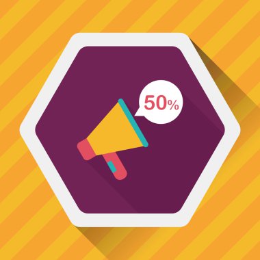 Uzun Gölge, eps10 ile alışveriş satış duyurusu düz simgesi