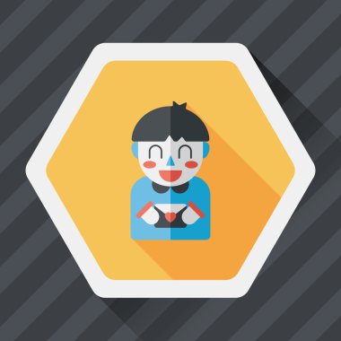 Uzun Gölge, eps10 ile Sevgililer günü çocuk düz simgesi