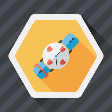 Sevgililer günü kaç saat düz simgesiyle uzun gölge, eps10