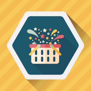 Uzun Gölge, eps10 ile alışveriş sepeti düz simgesi