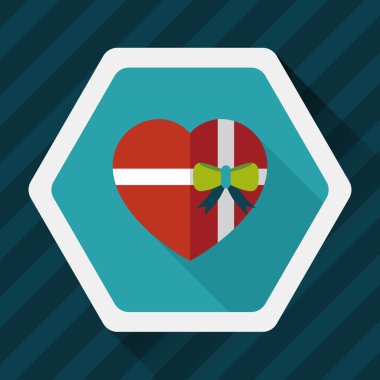 Uzun Gölge, eps10 Sevgililer günü hediyesi düz simgesiyle