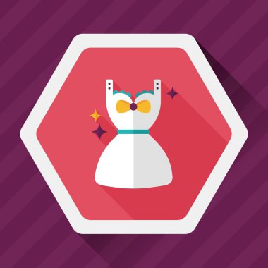 Uzun gölgeli düz elbise ikonu, eps10