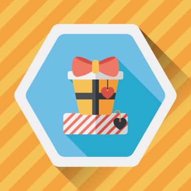 Uzun Gölge, eps10 Sevgililer günü hediyesi düz simgesiyle