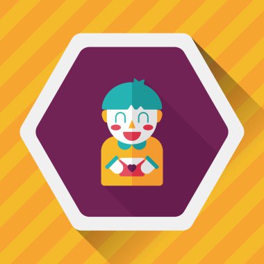 Uzun Gölge, eps10 ile Sevgililer günü çocuk düz simgesi