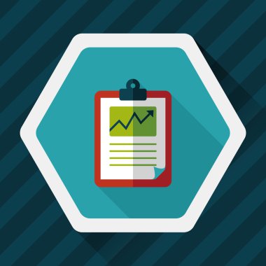 iş grafik düz simgesini uzun gölge, eps10 ile