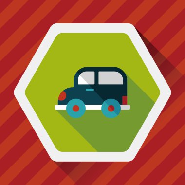 Uzun Gölge, eps10 ile ulaşım araba düz simgesi