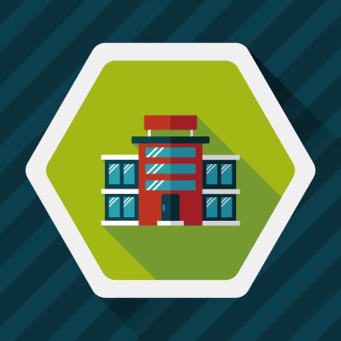 Uzun Gölge, eps10 ile ticari bina düz simgesi