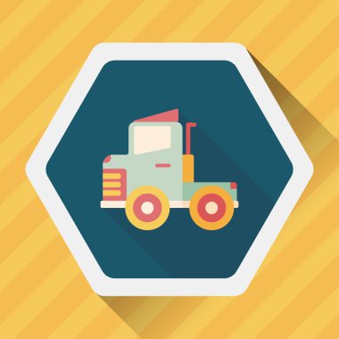 Uzun Gölge, eps10 ile ulaşım kamyon düz simgesi