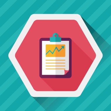 iş grafik düz simgesini uzun gölge, eps10 ile