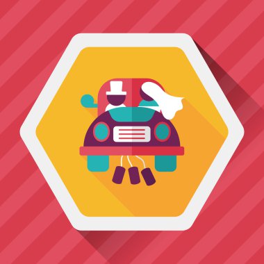 Düğün Çift düz simgesi ile uzun gölge, eps10