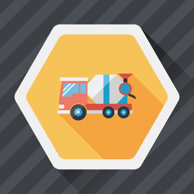 Uzun Gölge, eps10 ile ulaşım çimento karıştırıcı düz simgesi