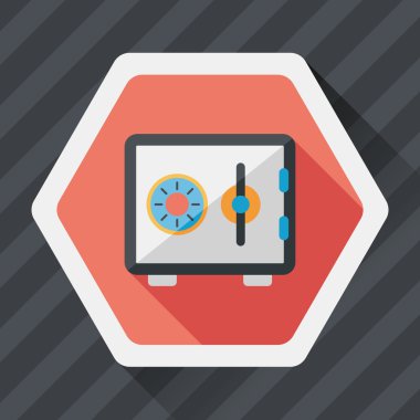 Emanet Kasası uzun gölge, eps10 düz simgesiyle