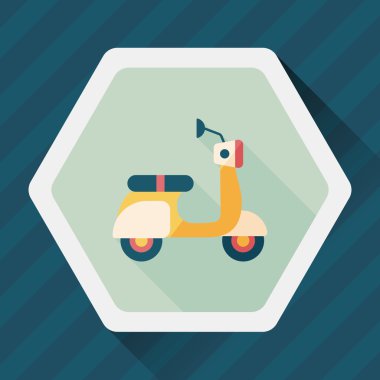 Uzun Gölge, eps10 ile ulaşım scooter düz simgesi