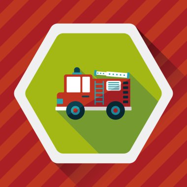 Uzun Gölge, eps10 ile ulaşım yangın kamyon düz simgesi